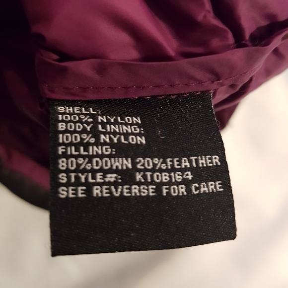 Sugarfly girls size Large hooded down  jacket, light weight purple & bla… - Picture 5 of 5